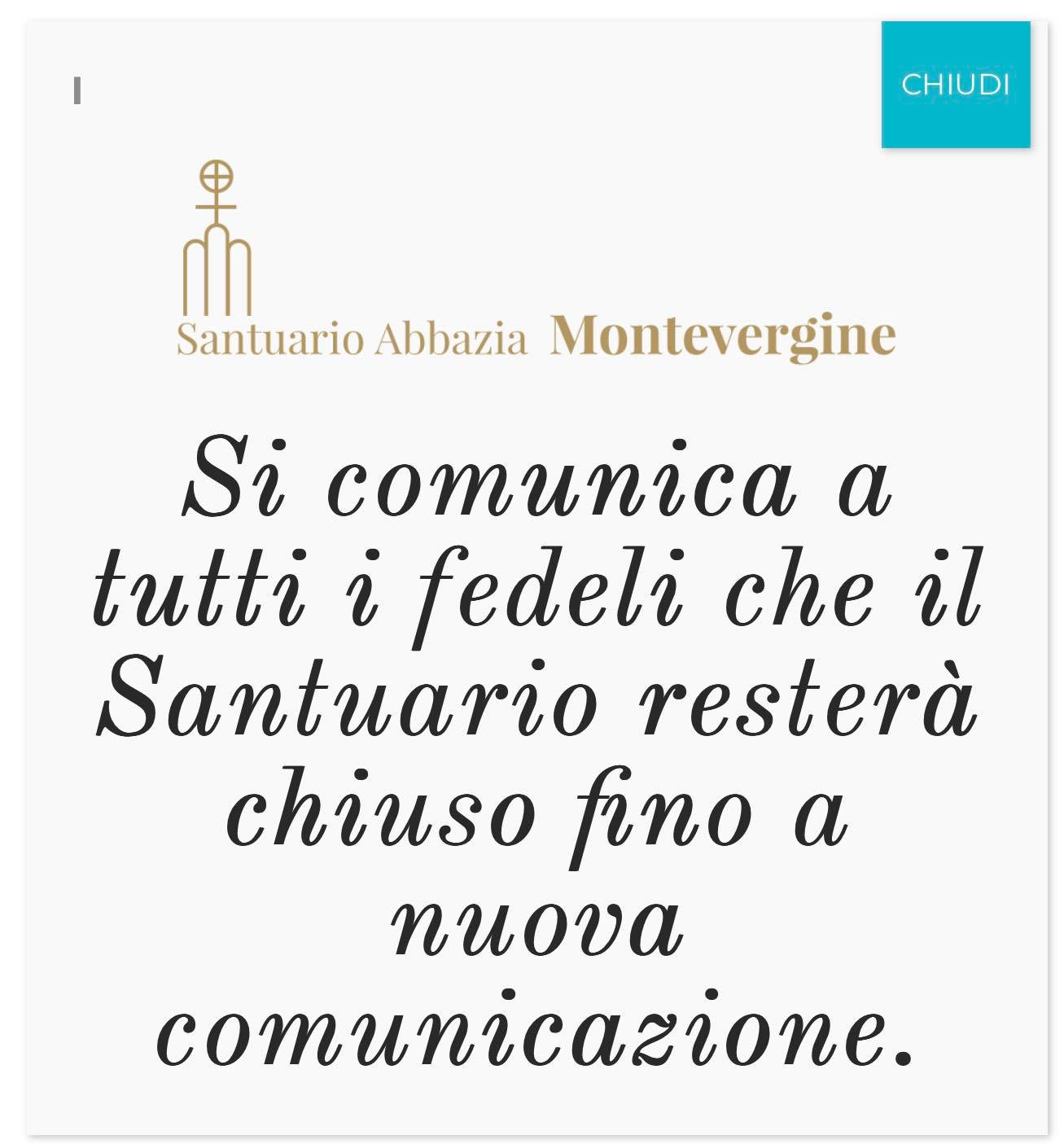 Chiusura temporanea dell'Abbazia